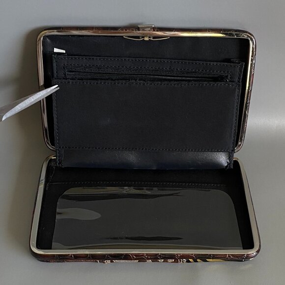 Structured Patchwork Hinged Multimedia Wallet - Picture 8 of 13